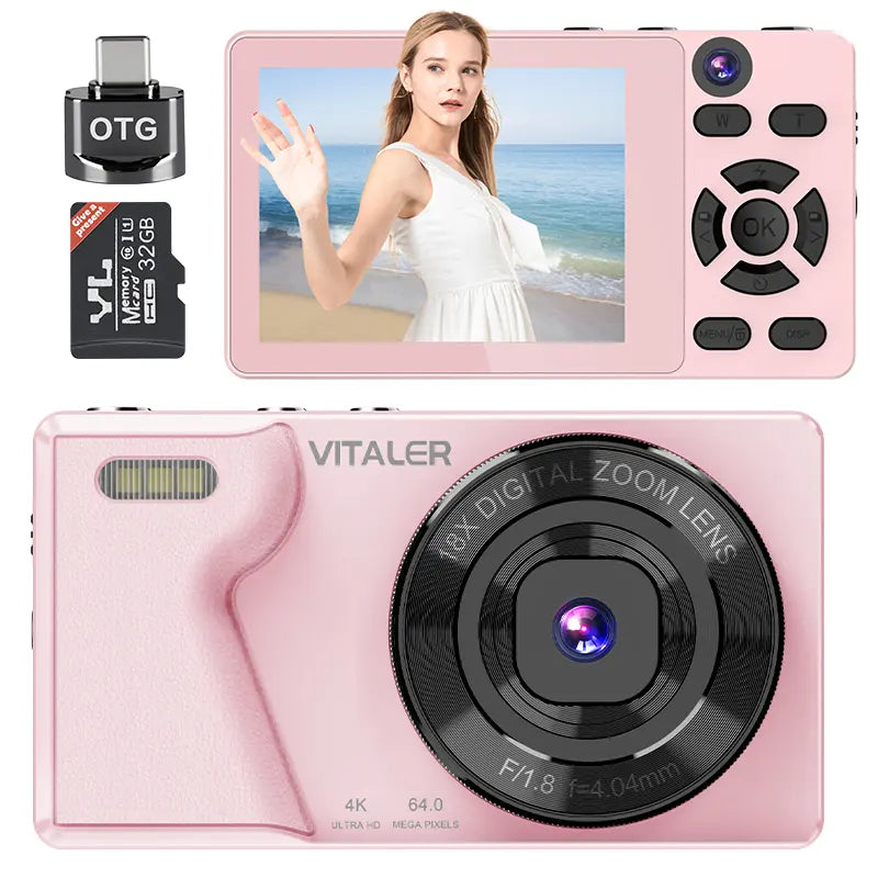 The GlowCam 4K Dual-Lens Digicam | Retro CCD Beauty Camera with Portrait Filters