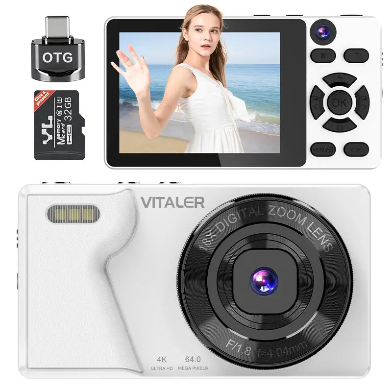 The GlowCam 4K Dual-Lens Digicam | Retro CCD Beauty Camera with Portrait Filters